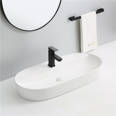 Popular bathroom above counter european style ceramic vessel vanity sink art basin