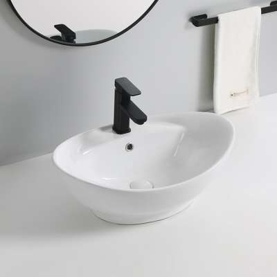 Bathroom porcelain sinks sanitary ware ceramic white round countertop wash basin