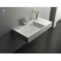 Bathroom design new model wall mounted handmade wash basin one piece bathroom sink and countertop