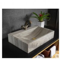 New design Grey color rectangular marble sinks