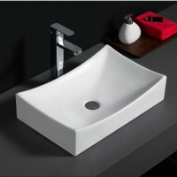 586 Cheap prices white rectangular freestanding hand wash ceramic vessel basin for bathroom