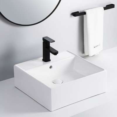 Popular modern hotel washing sink countertop bathroom ceramic hand wash basin