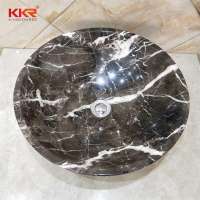 Morden design black natural marble bathroom basin sinks